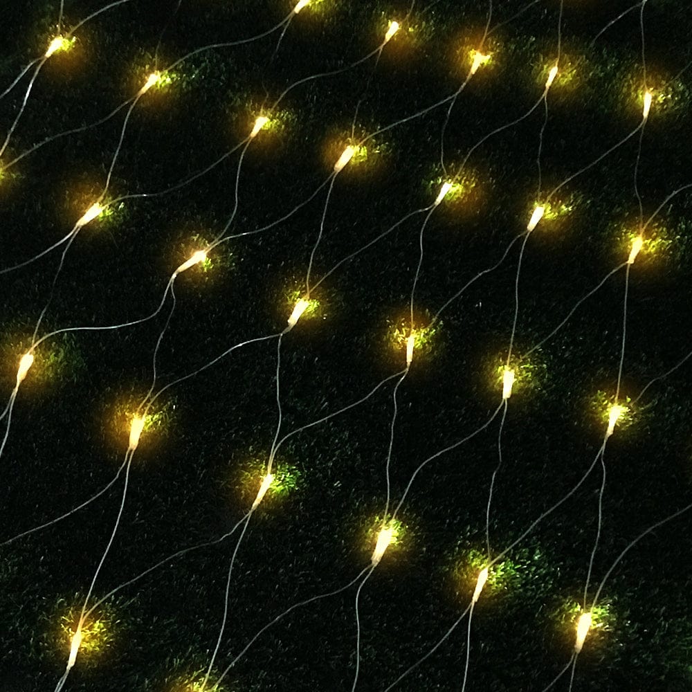 1000 LED Christmas Lights 4mx6m Net String Light Warm White Jingle Jollys - SportZone.co.nz