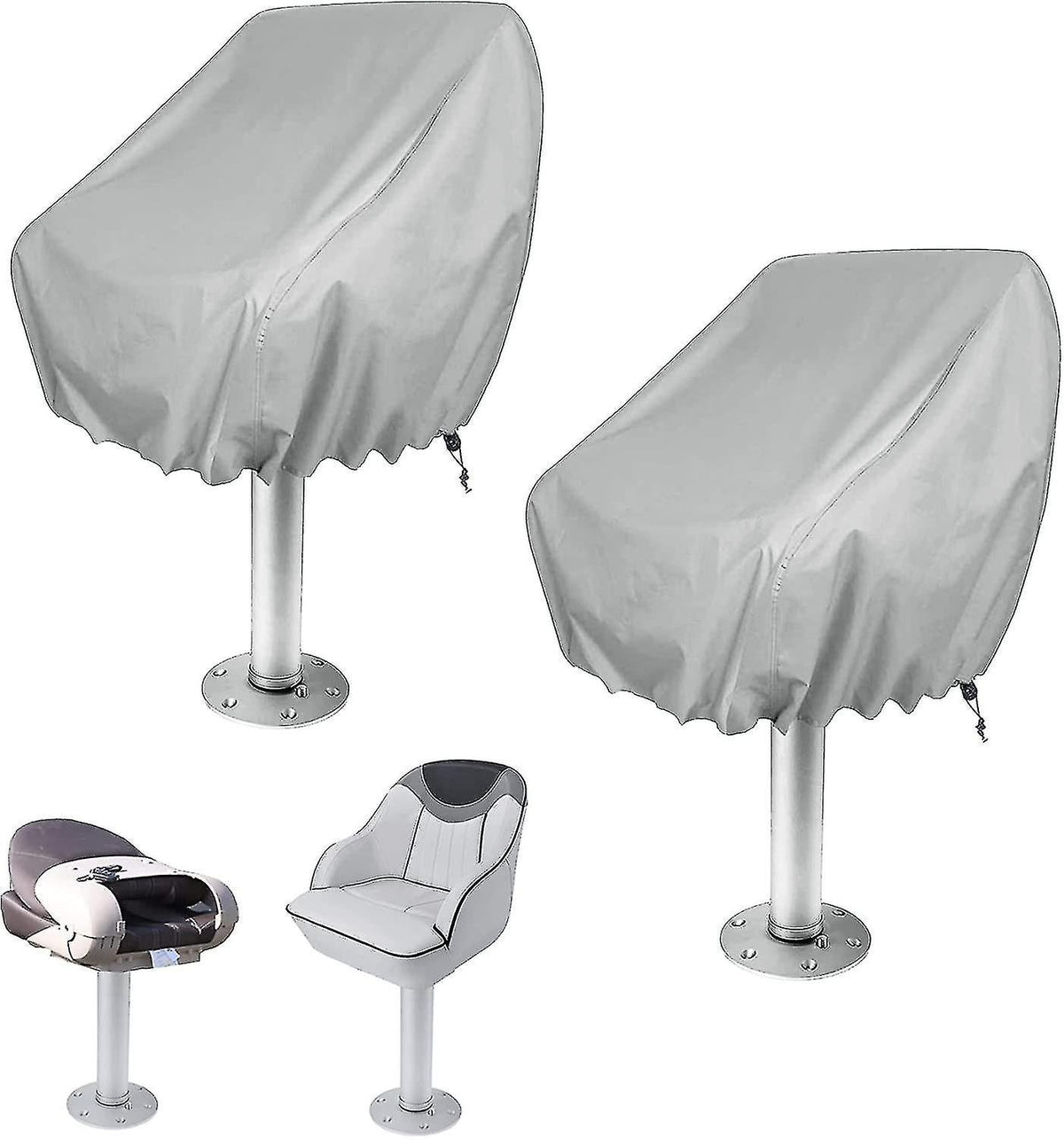 2-Pack Covers, Waterproof Outdoor Pedestal Pontoon Captain Boat Bench Chair Covers, Oxford Fabric Rudder Chair Covers - Perfect - SportZone.co.nz
