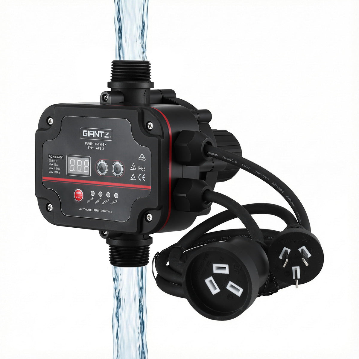 GIANTZ Digital Water Pump Controller 16A 1.5kW Max High Power Pressure Switch Adjustable 10Bar IP65