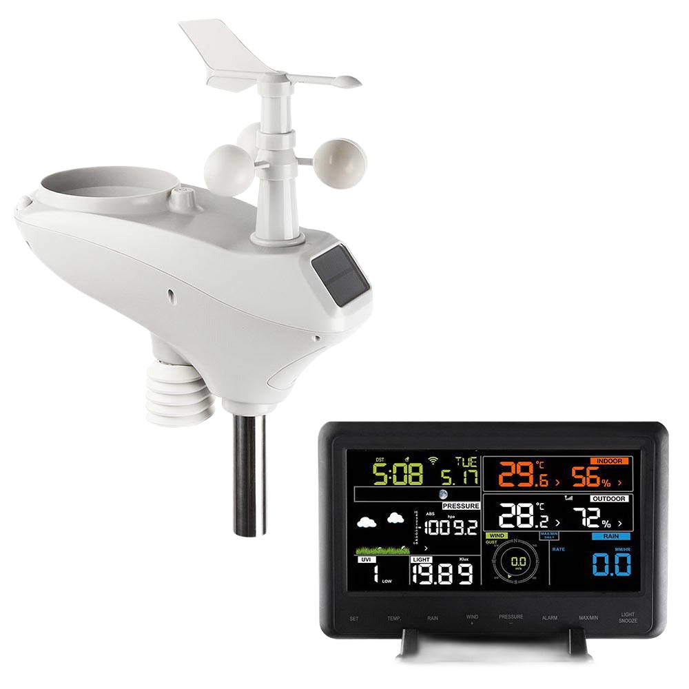 Devanti Wireless WiFi Professional Weather Station Solar Sensor LCD UV Light