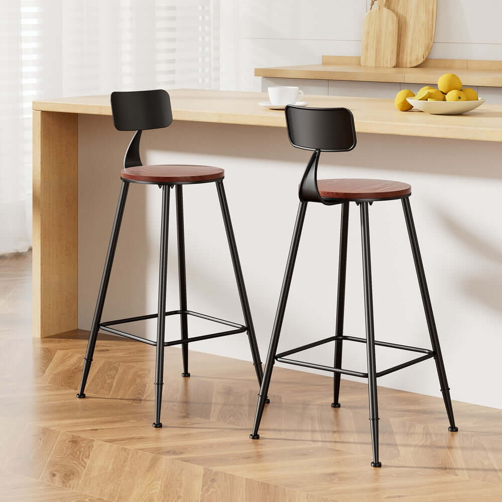 Artiss 2x Bar Stools Vintage Metal Chairs - SportZone.co.nz