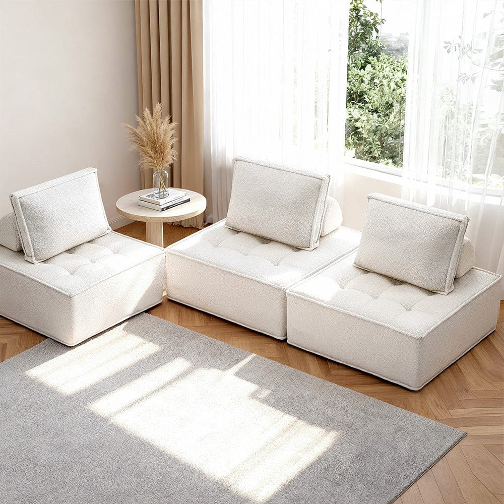 Artiss 3 Floor Sofa Lounge Chair with Pillow - SportZone.co.nz