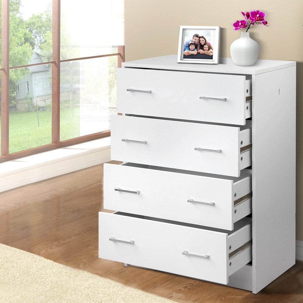Artiss 4 Chest of Drawers - ANDES White - SportZone.co.nz
