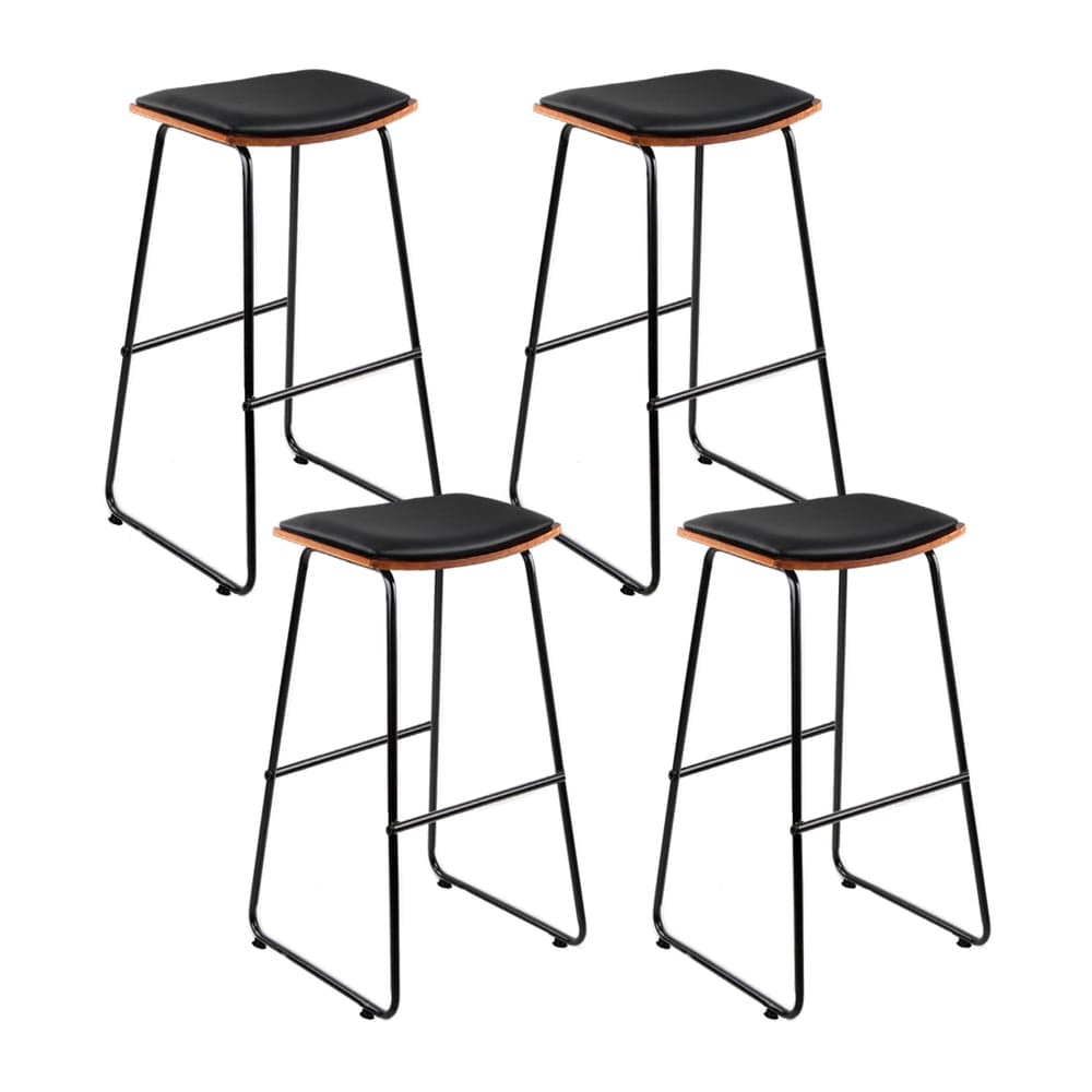 Artiss 4x Bar Stools Leather Padded Metal - SportZone.co.nz