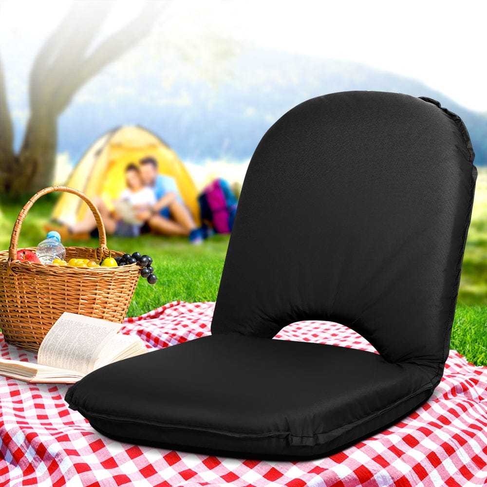 Artiss Floor Lounge Sofa Camping Chair Black - SportZone.co.nz