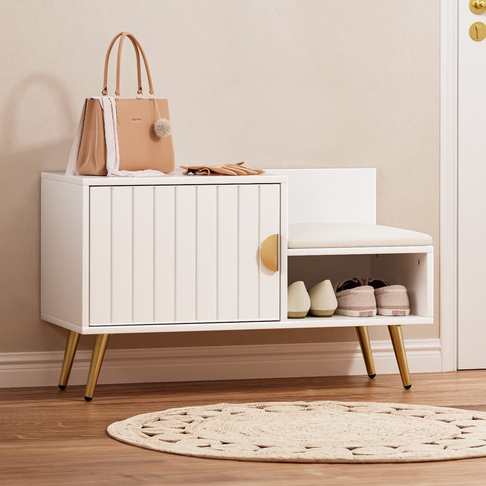 Artiss Shoe Rack Cabinet Bench 6 Pairs White - SportZone.co.nz