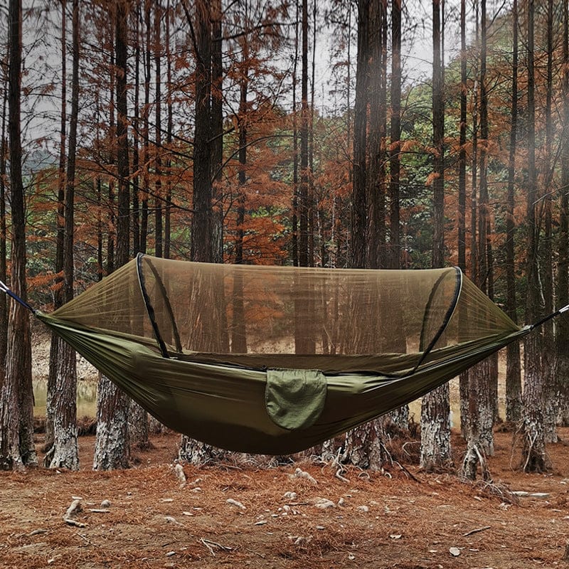 Automatic Quick Opening Mosquito Net Hammock Outdoor Camping Pole Mosquito Net Hammock Anti Roll Nylon Hammock - SportZone.co.nz