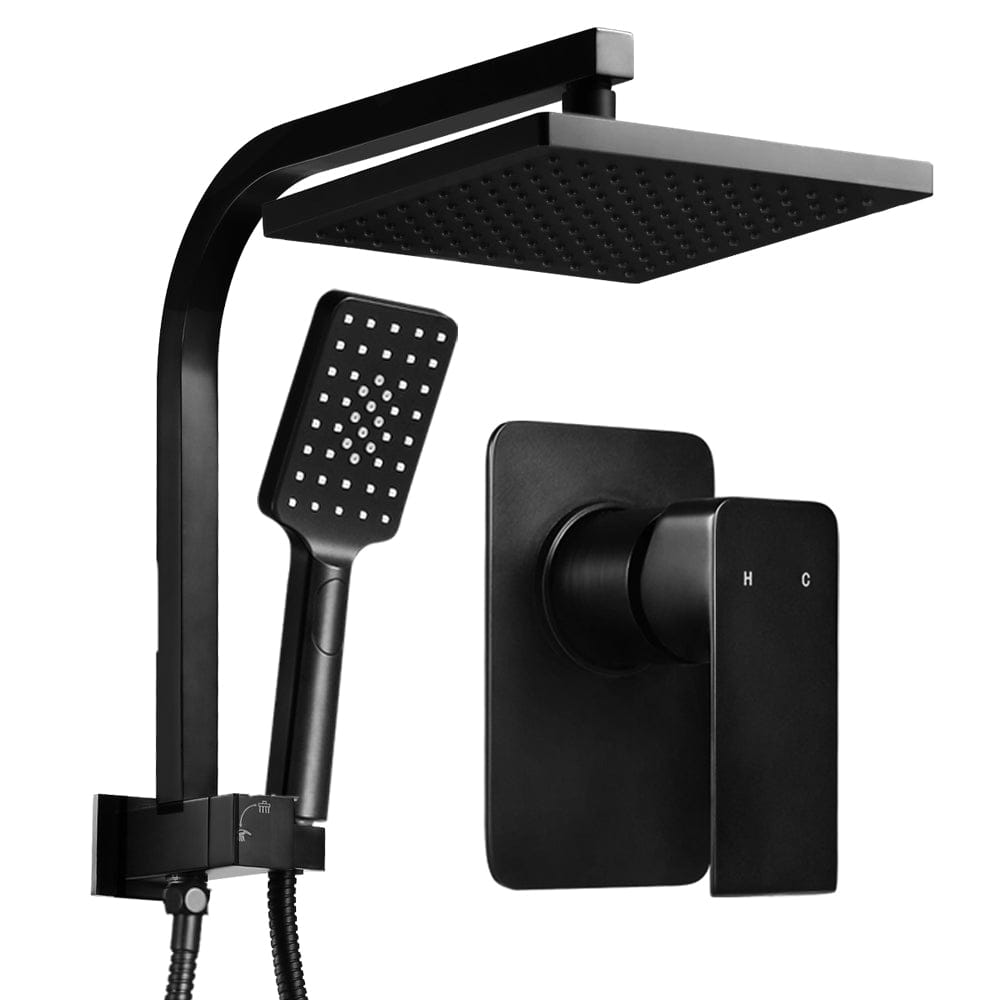Cefito 8'' Rain Shower Head Set Handheld Square High Pressure Mixer Tap Black - SportZone.co.nz