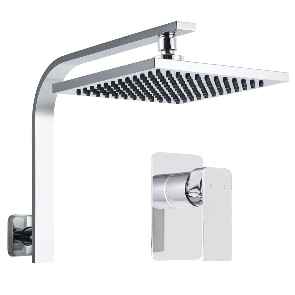 Cefito 8'' Rain Shower Head Wall Arm Square High Pressure Mixer Tap Chrome - SportZone.co.nz