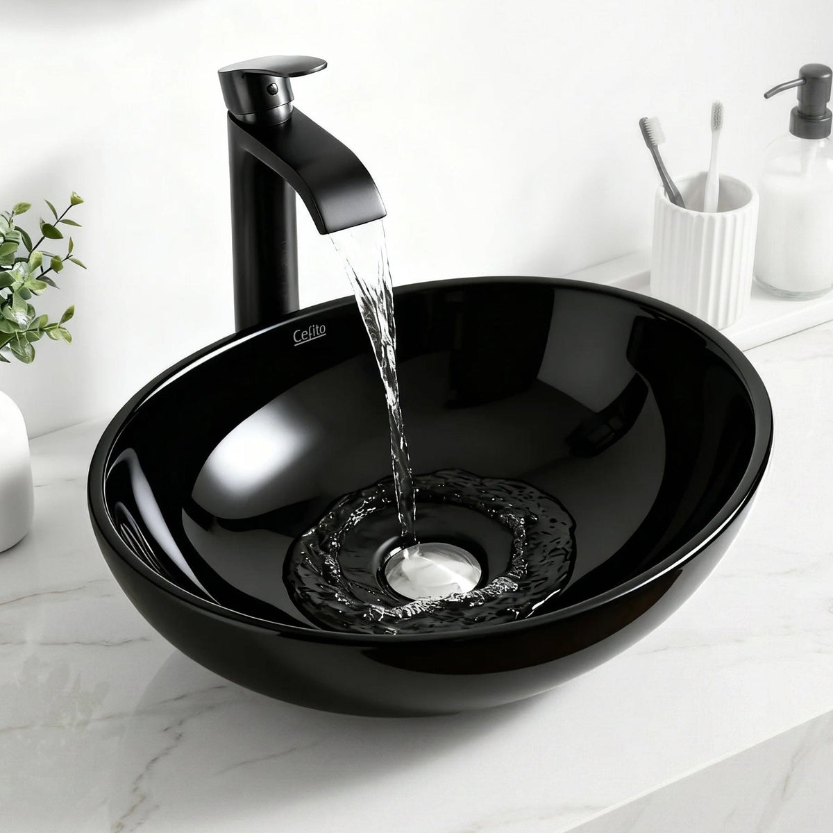 Cefito Bathroom Basin Ceramic Vanity Sink Hand Wash Bowl 41x34cm - SportZone.co.nz