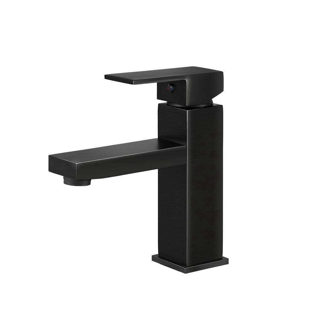 Cefito Bathroom Basin Mixer Tap Square Faucet Vanity Laundry Black - SportZone.co.nz