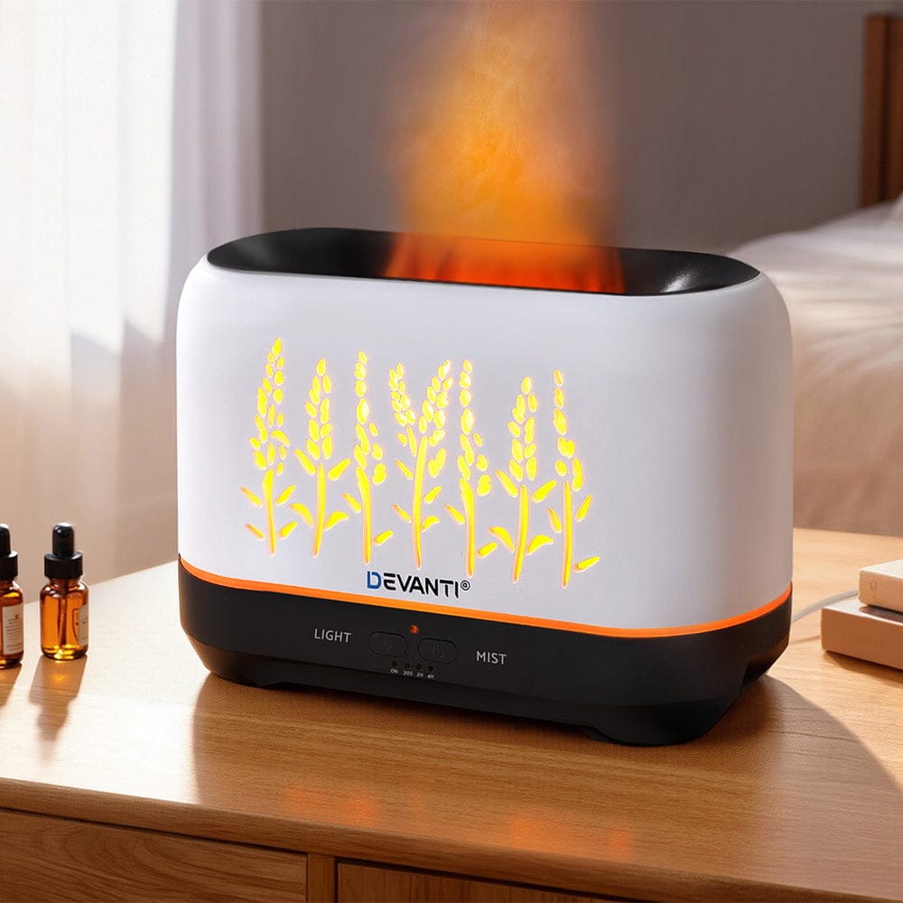 Devanti Aroma Diffuser Aromatherapy Flame 200ml - SportZone.co.nz