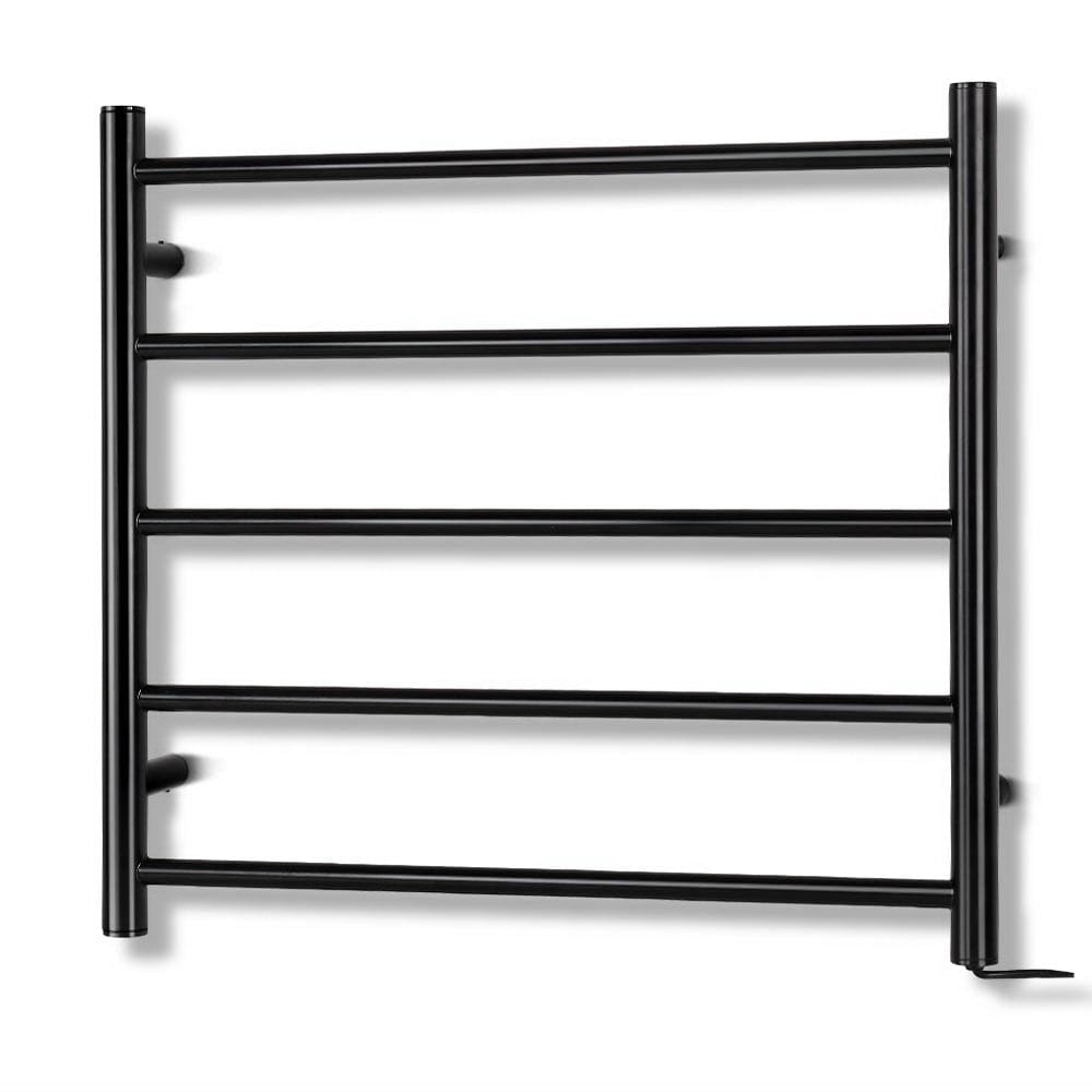 Devanti Electric Heated Towel Rail Rack 5 Bars Wall Mounted Clothes Dry Warmer - SportZone.co.nz