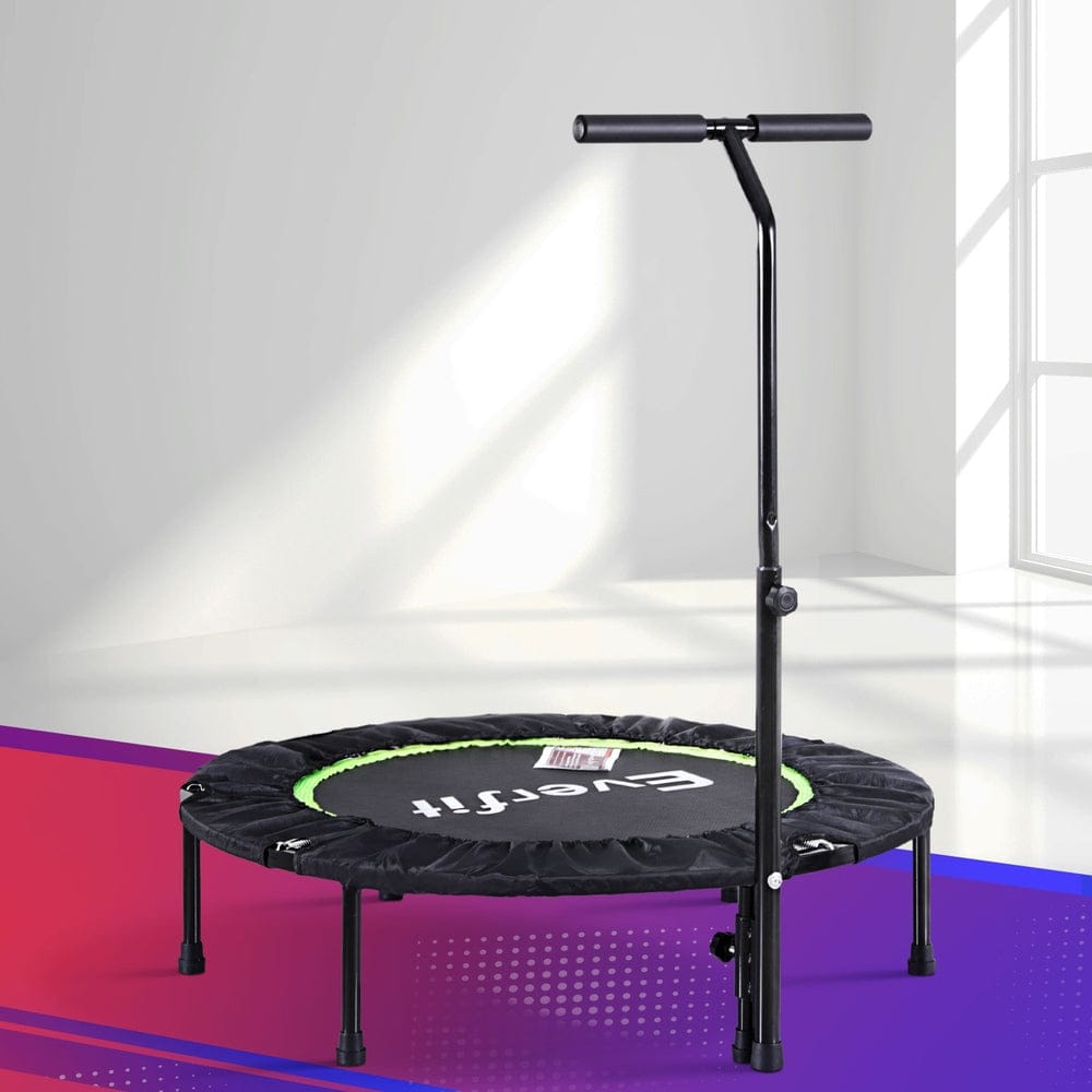 Everfit 40inch Fitness Foldable Trampoline Jumping Rebounder Home Gym Handrail - SportZone.co.nz