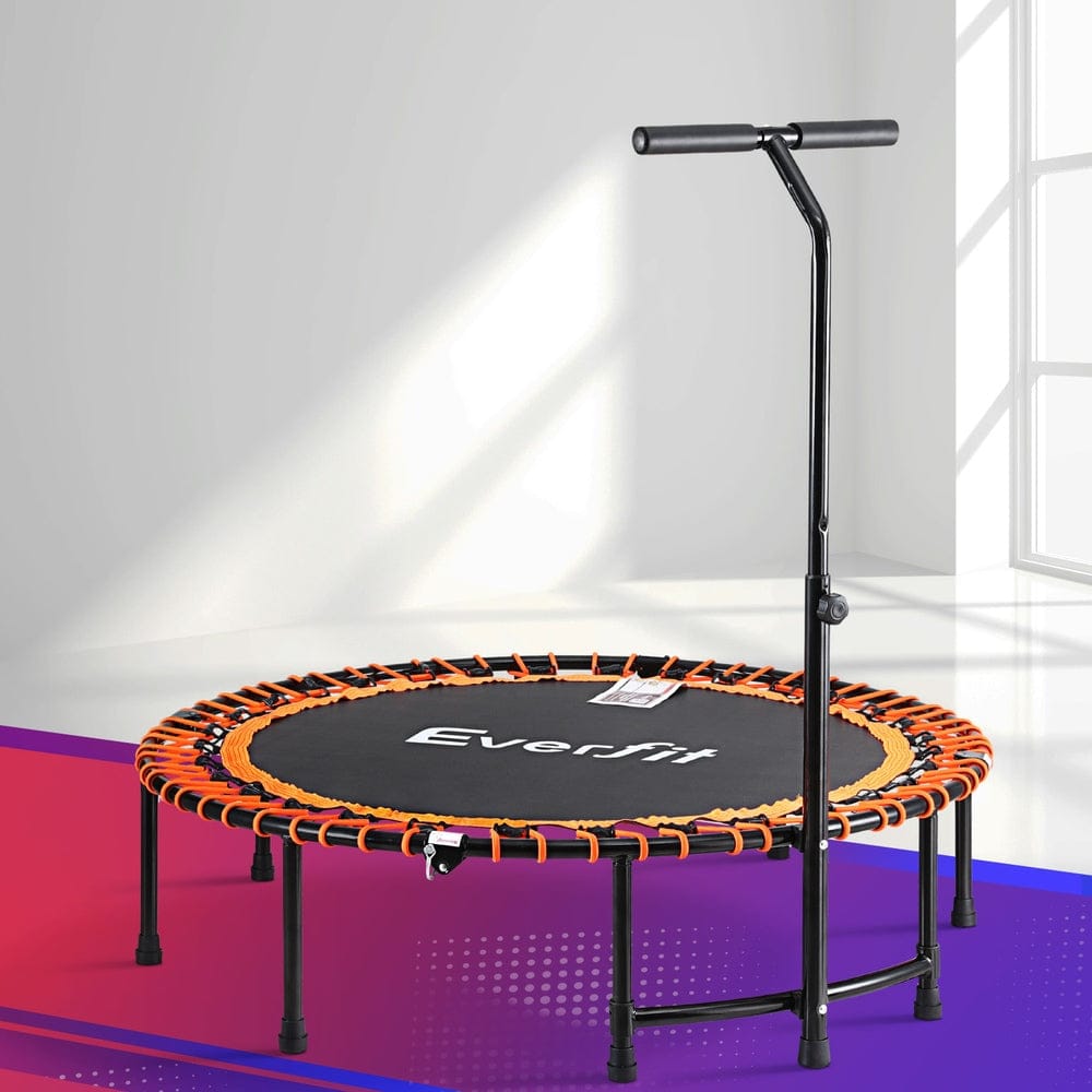 Everfit 48inch Fitness Foldable Trampoline Jumping Rebounder Home Gym Handrail - SportZone.co.nz