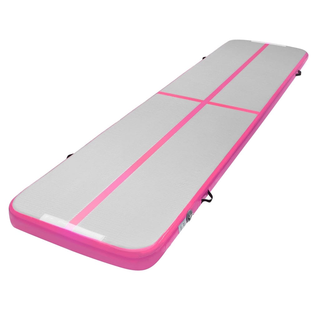 Everfit 4M Air Track Gymnastics Tumbling Exercise Cheerleading Mat Inflatable Pink - SportZone.co.nz