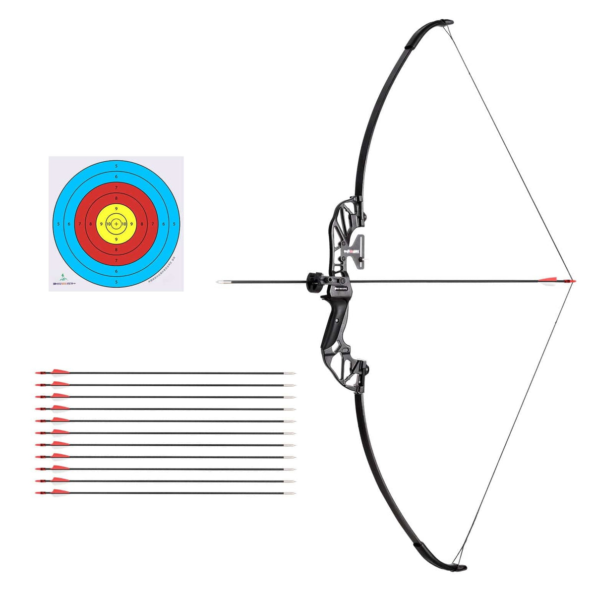 Everfit 55lbs Bow Arrow Set Recurve Takedown Archery Hunting for Beginner Red - SportZone.co.nz