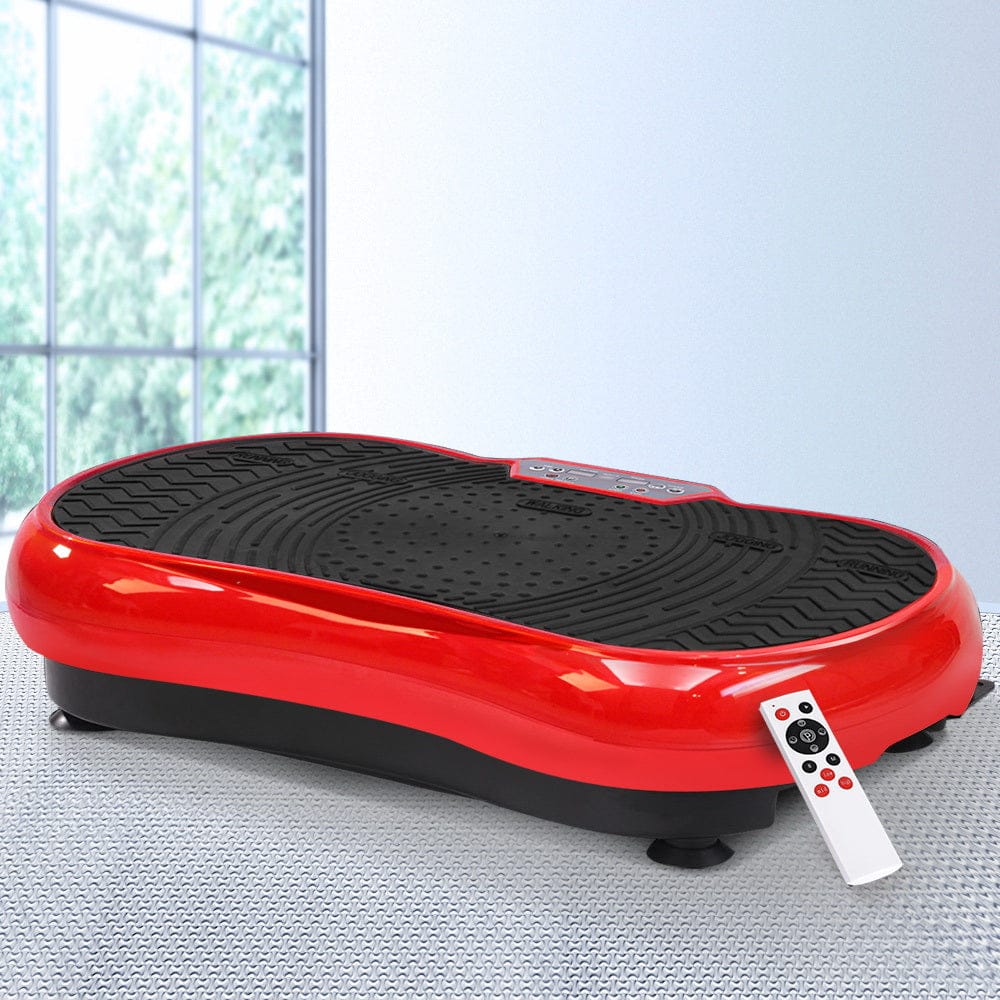 Everfit Vibration Machine Platform Vibrator Resistance Rope Home Fitness Red - SportZone.co.nz