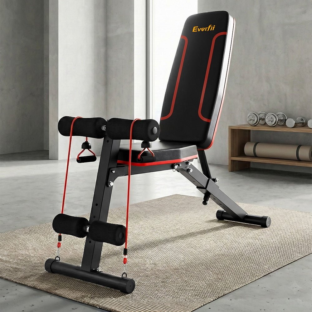 Everfit Weight Bench Adjustable FID Bench Press Home Gym 150kg Capacity - SportZone.co.nz