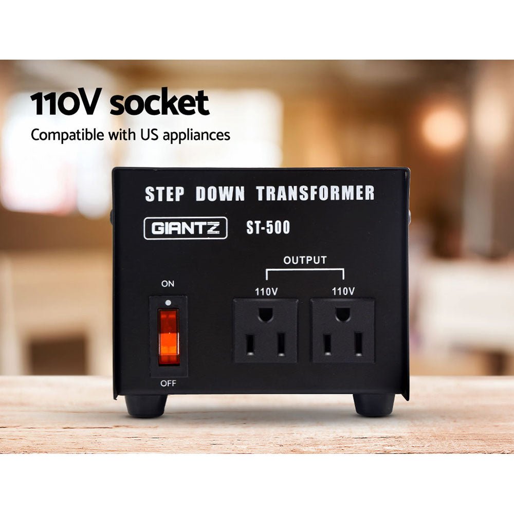 Giantz Step Down Transformer 500W 240V TO 110V Stepdown Voltage Converter AU - US - SportZone.co.nz