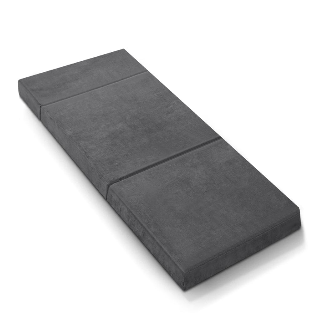 Giselle Bedding Foldable Mattress Folding Foam Bed Mat Single Grey - SportZone.co.nz
