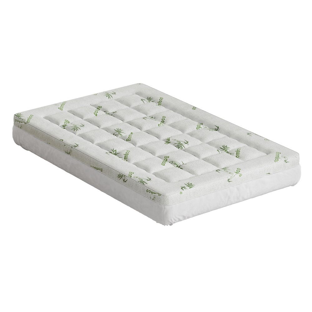 Giselle Bedding Mattress Topper Pillowtop Bamboo 7.5cm King Single - SportZone.co.nz