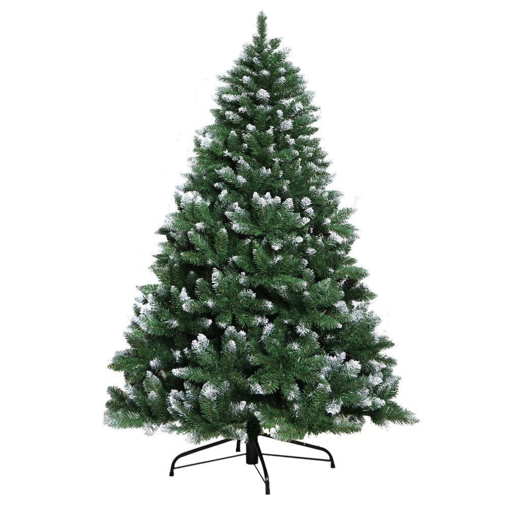 Jingle Jollys Christmas Tree 1.8m Snowy Xmas Tree Decoration 650 Tips - SportZone.co.nz