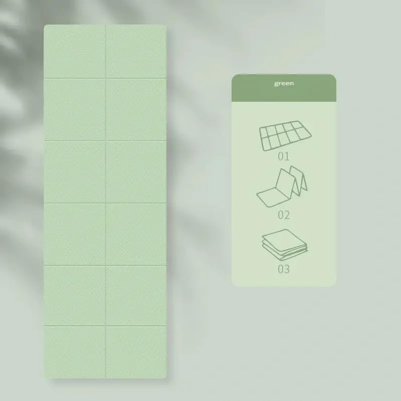Portable Foldable Yoga Mat – Dual - Sided Non - Slip TPE Exercise Mat for Yoga, Pilates, Kids Nap & Travel (Green) | Other Colors Available in Store - SportZone.co.nz
