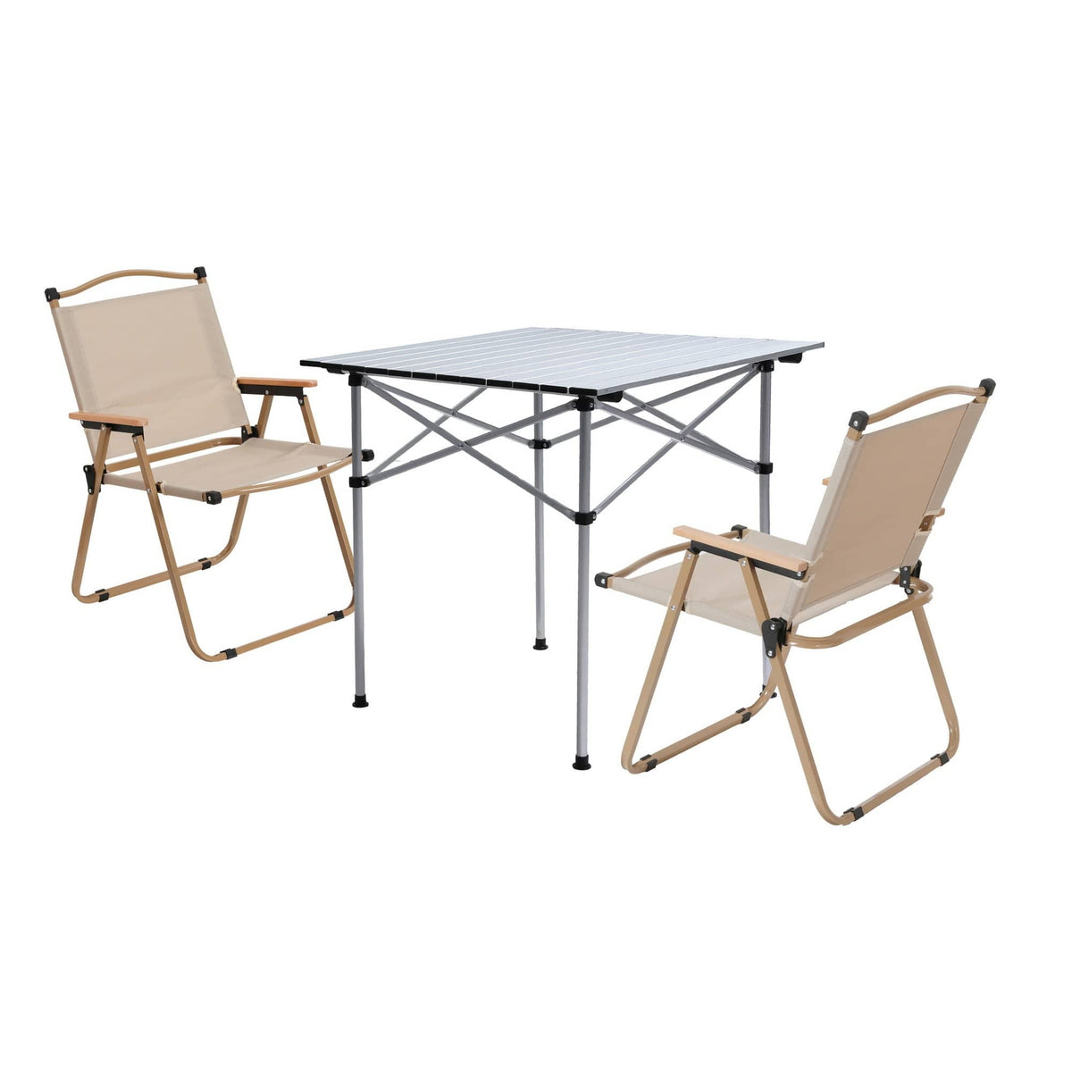 Weisshorn 3pc Camping Table Chair Set Outdoor Folding Aluminium Portable Picnic - SportZone.co.nz