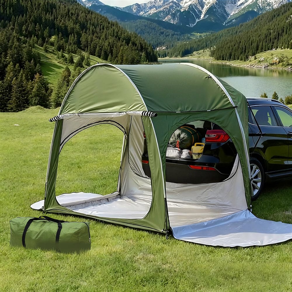 Weisshorn Camping Tent Car SUV Rear Hatchback Tents Canopy Portable Outdoor Family green - SportZone.co.nz