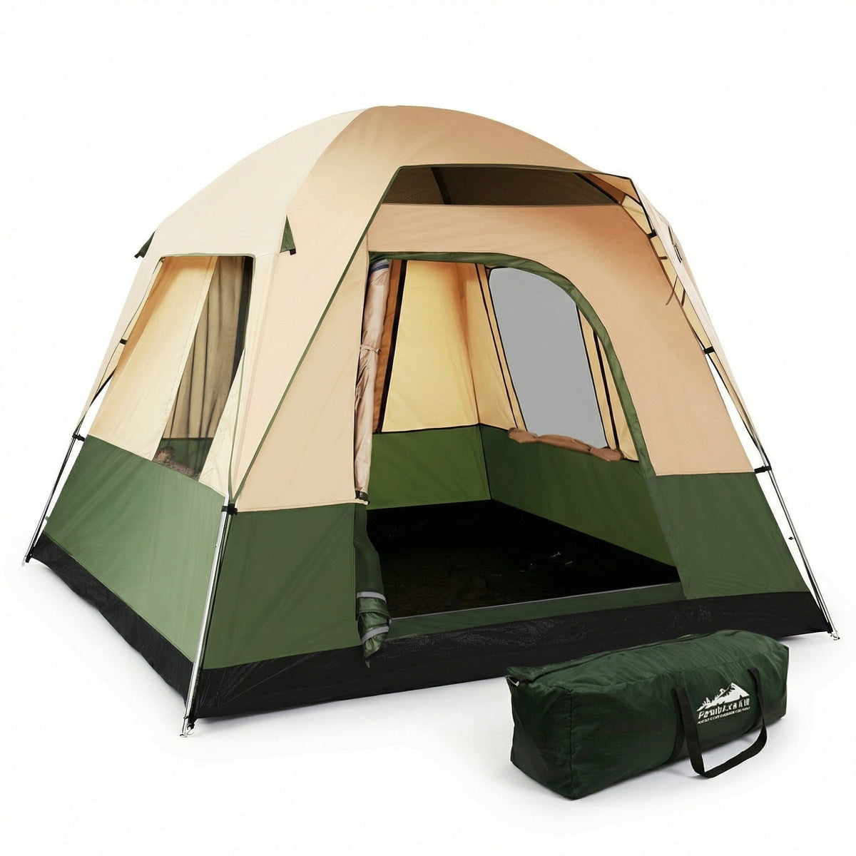 Weisshorn Family Camping Tent 4 Person Hiking Beach Tents Green