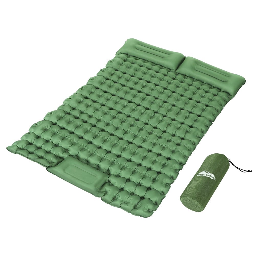 Weisshorn Self Inflating Mattress Camping Sleeping Mat Air Bed Pad Double Pillow - SportZone.co.nz