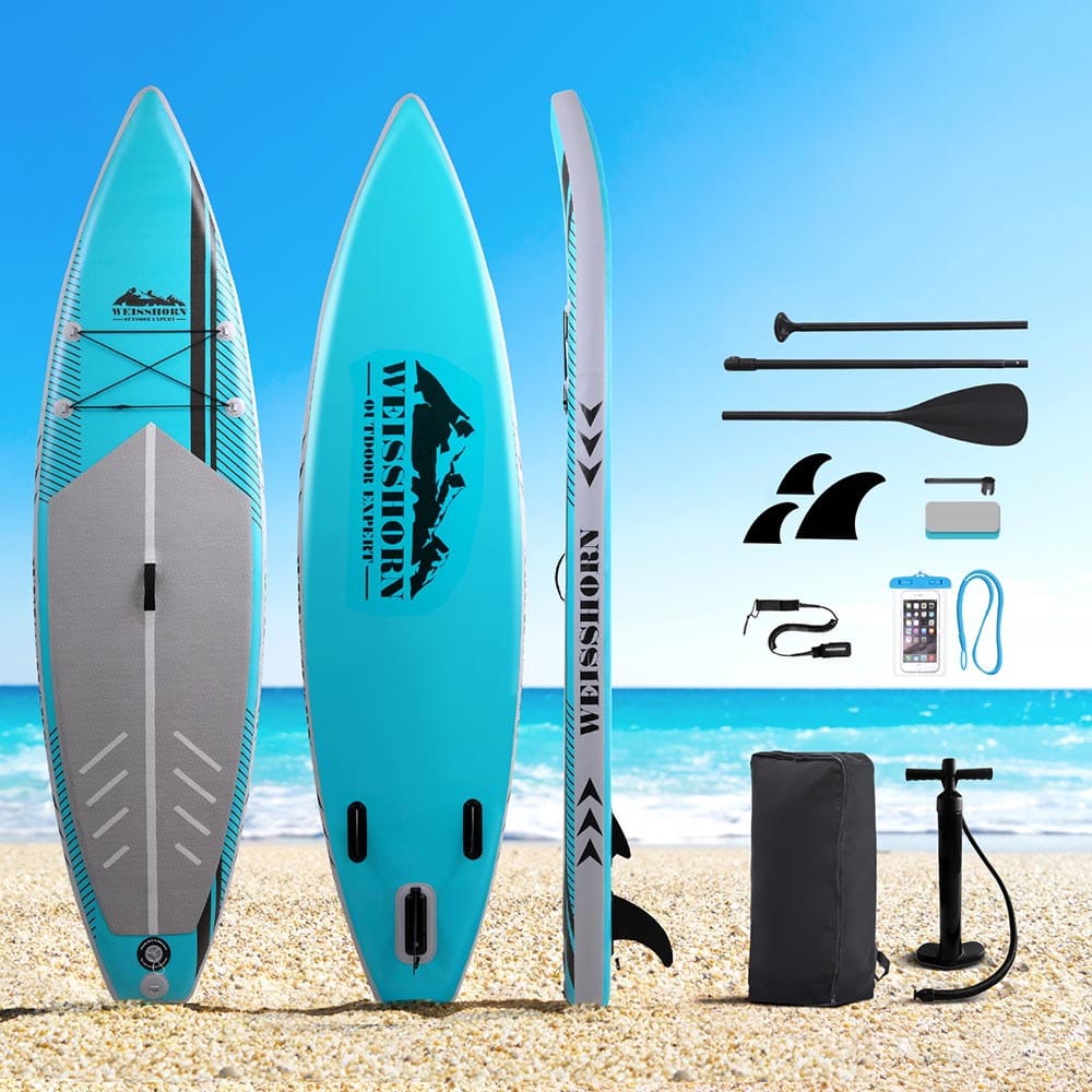 Weisshorn Stand Up Paddle Board 10.5ft Inflatable SUP Surfboard Paddleboard Kayak Surf Green - SportZone.co.nz