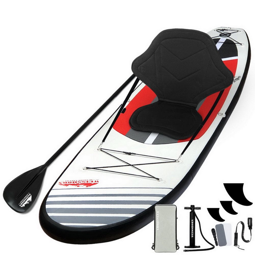 Weisshorn Stand Up Paddle Board 11ft Inflatable SUP Surfboard Paddleboard Kayak Surf Black - SportZone.co.nz