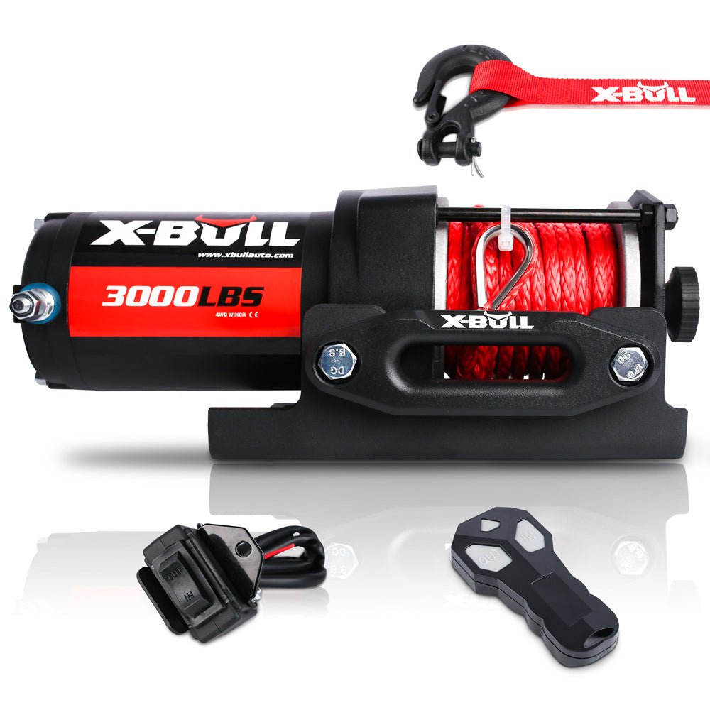 X - BULL Electric Winch 12V Wireless 3000lbs/1360kg Synthetic Rope BOAT ATV 4WD - SportZone.co.nz
