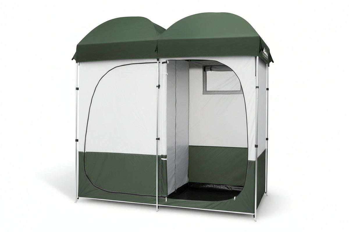 Weisshorn Double Camping Shower Toilet Tent Outdoor Portable Change Room - SportZone.co.nz