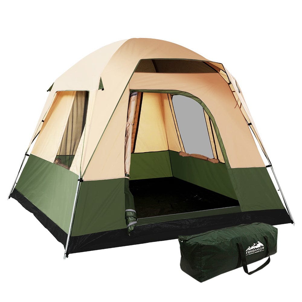 Weisshorn Family Camping Tent 4 Person Hiking Beach Tents Green - SportZone.co.nz