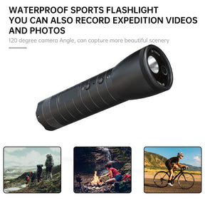 Outdoor HD Video Night Vision Flashlight Camera Waterproof Helmet Camera