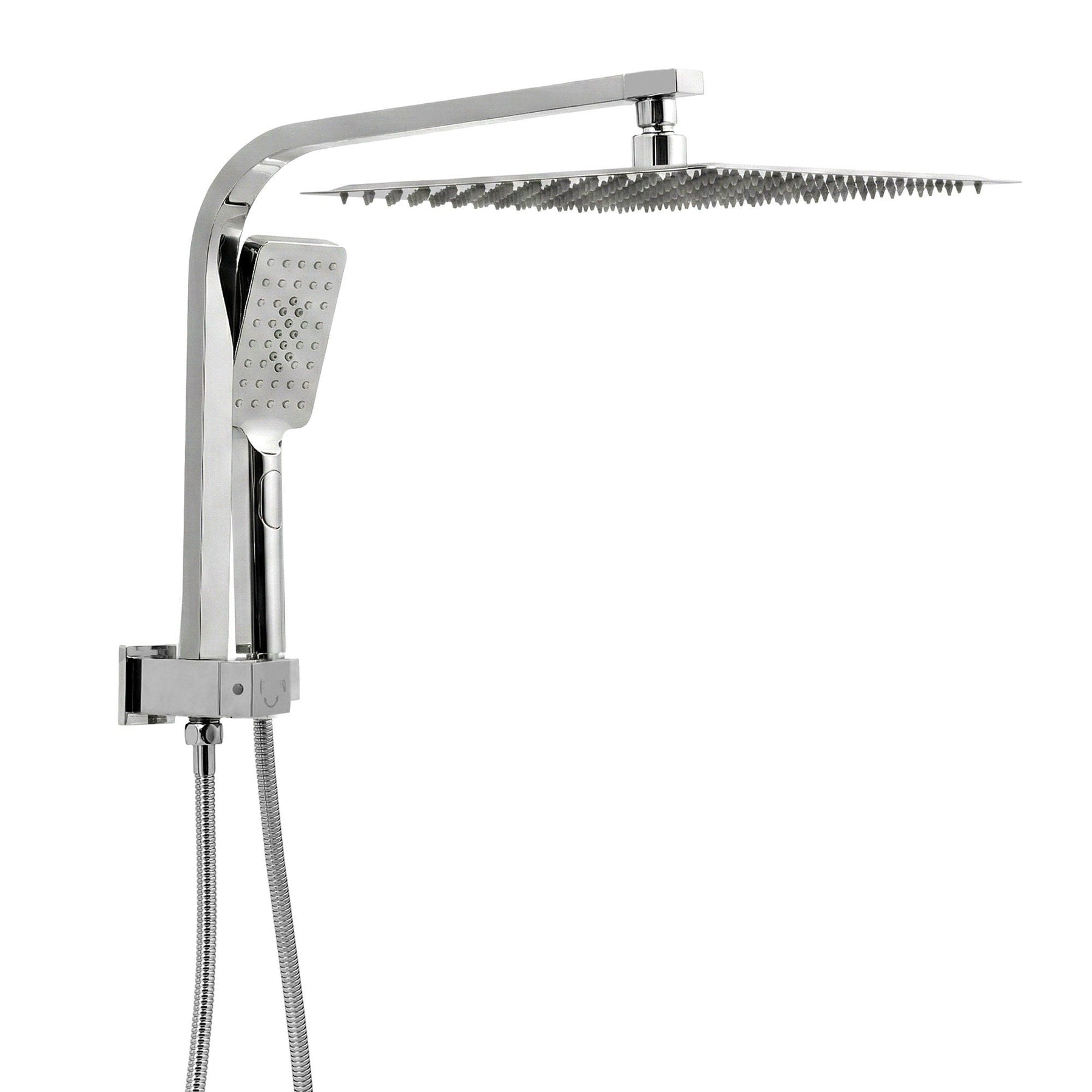 12" Rain Shower Head Set with 3 - Mode Handheld Brass High Pressure WELS Chrome - SportZone.co.nz