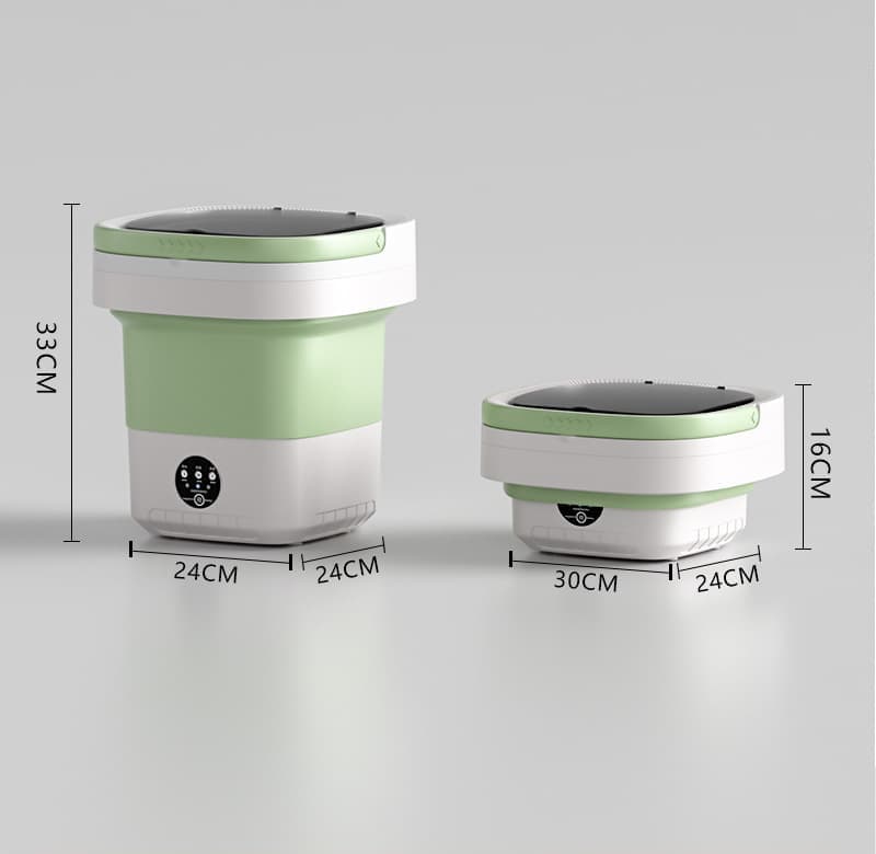 12L Portable Foldable Washing Machine – Mini Travel Washer Green - SportZone.co.nz