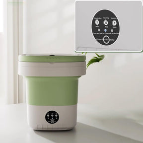 12L Portable Foldable Washing Machine – Mini Travel Washer Green - SportZone.co.nz