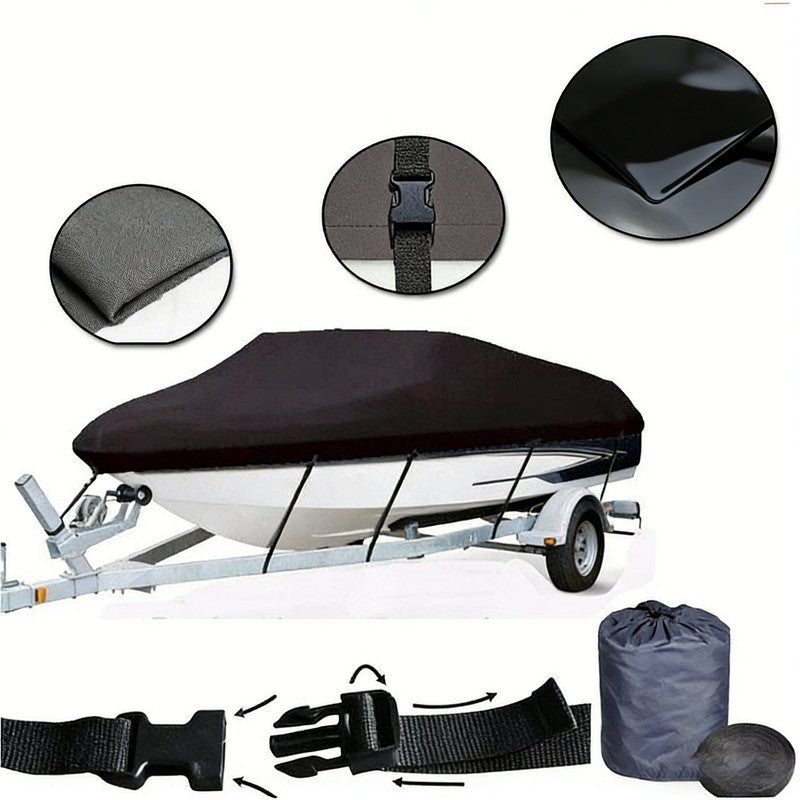 16-18ft Boat Cover Trailerable Marine Grade 600D Black - SportZone.co.nz