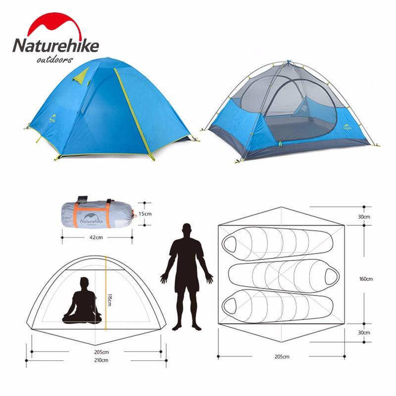 Naturehike Double Door Waterproof Beach Tent Double Layer NH Outdoor One Bedroom Camping 2 Colors