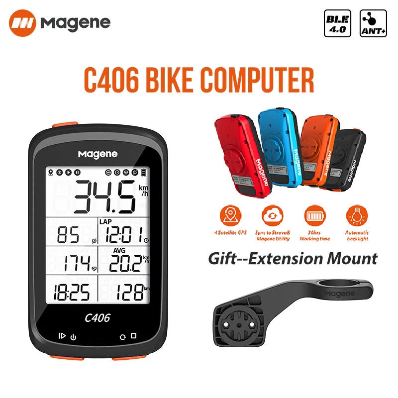 Magene McKim C406 Bicycle GPS Computer Bike Computer Speed Odometer ANT+