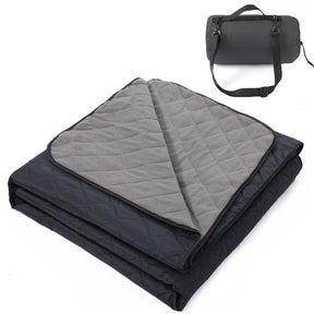 2-in-1 Winter Camping Warmth Kit with Carry Bag: 210 * 75cm Beige Portable Waterproof Warm Sleeping Bag and 200 * 140cm Large Black Double Layer Waterproof Fleece Camping Blanket for Hiking Travel Indoor Outdoor Use - SportZone.co.nz
