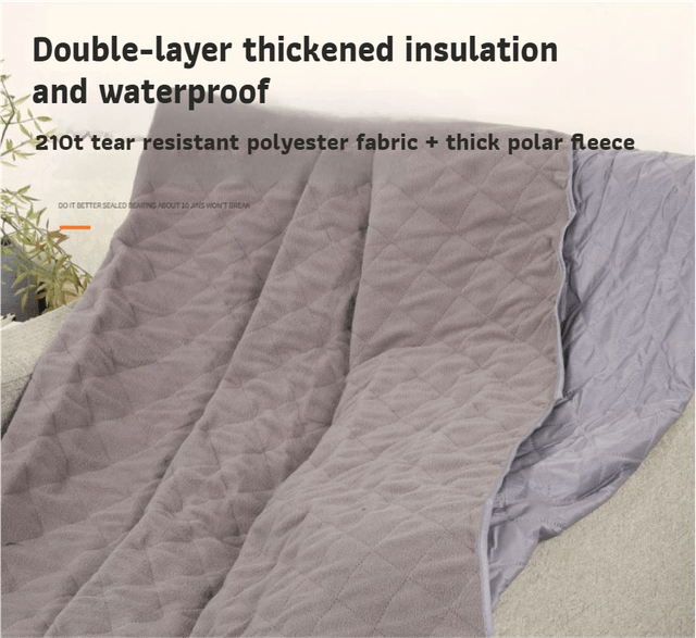 2-in-1 Winter Camping Warmth Kit with Carry Bag: 210 * 75cm Green Portable Waterproof Warm Sleeping Bag and 200 * 140cm Large Black Double Layer Waterproof Fleece Camping Blanket for Hiking Travel Indoor Outdoor Use - SportZone.co.nz
