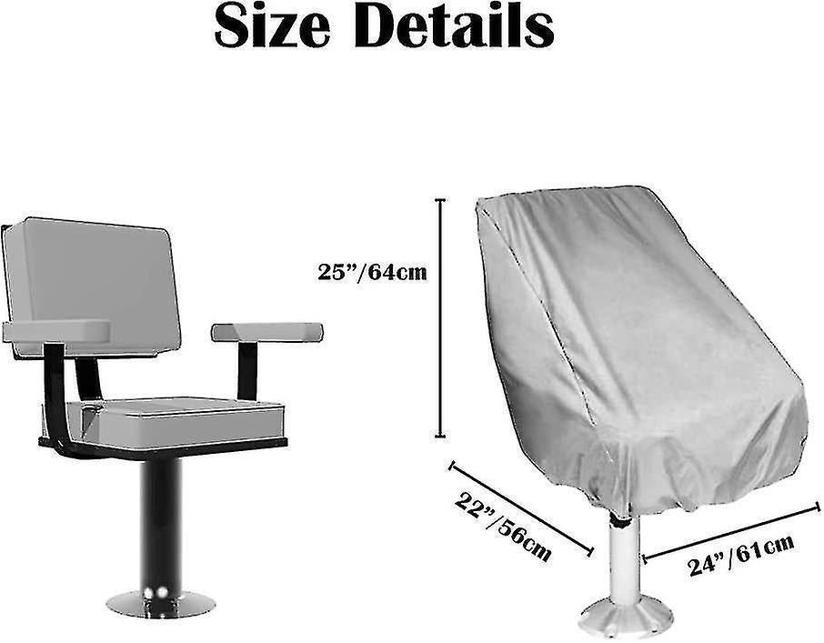 2-Pack Covers, Waterproof Outdoor Pedestal Pontoon Captain Boat Bench Chair Covers, Oxford Fabric Rudder Chair Covers - Perfect - SportZone.co.nz