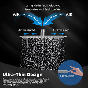 20" Showerhead with 10" Rainfall Showerhead - SportZone.co.nz