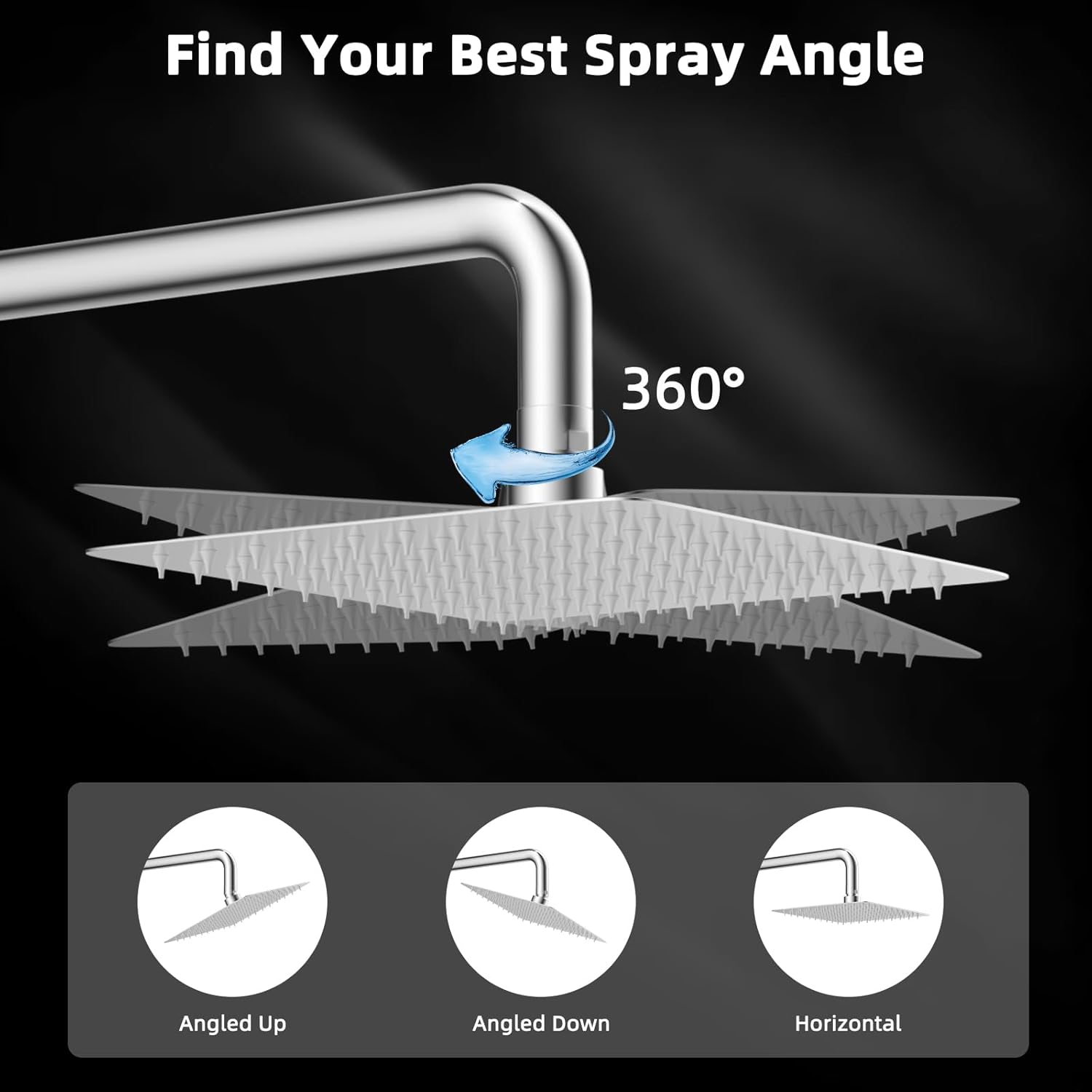 20" Showerhead with 10" Rainfall Showerhead - SportZone.co.nz