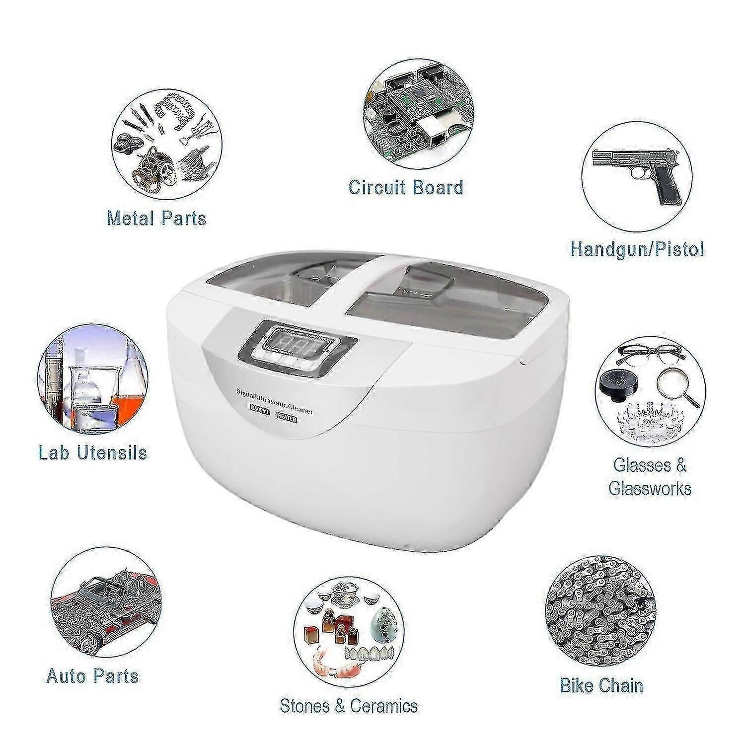 2500ml Ultrasonic Jewellery Cleaner – Heated Digital Timer Machine - SportZone.co.nz